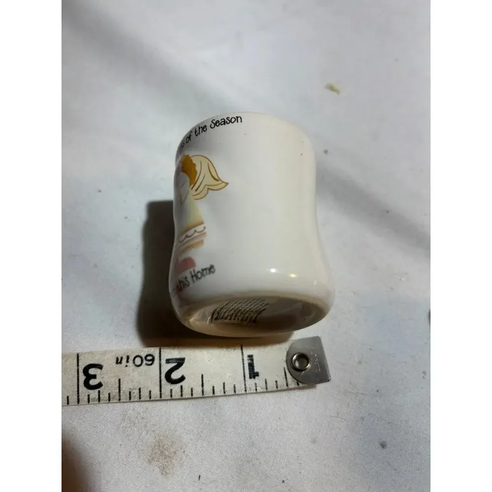 Set of Three Angel-Themed Ceramic Candle Holders